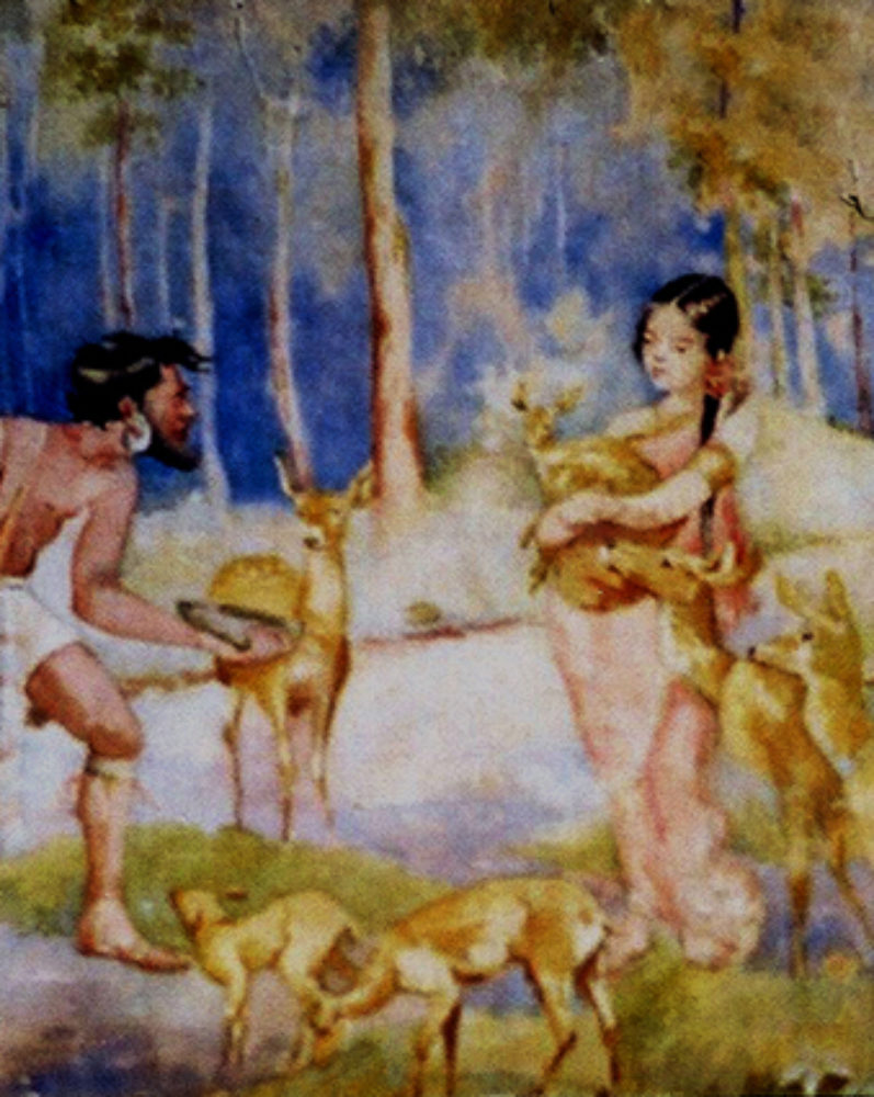 “Ravana’s encounter with Sita in Panchavati”, by S.H.Godbole, watercolor, Pune, 1932