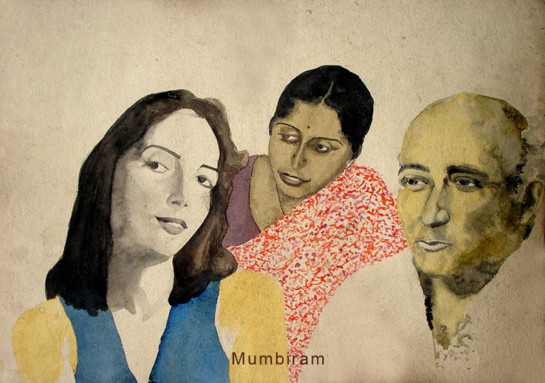 “Chitalyanchi Soon” (Daughter-in-law of the Chitale Family), by Mumbiram, Watercolor, 1982