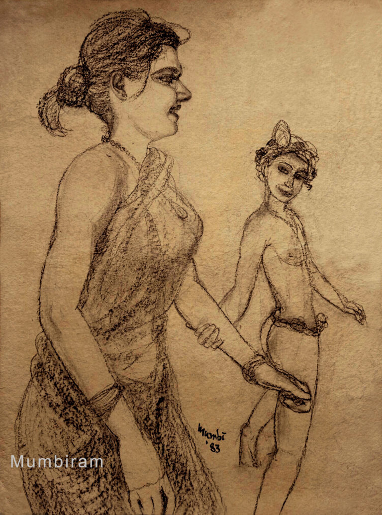 Read more about the article “I let him persuade me”, by Mumbiram, Charcoal on paper, 1985, Pune