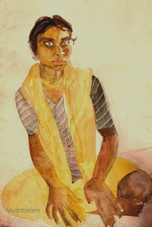 Discovering our Origins, Mumbiram "Naurang metamorphosed during her visit to Painter Babu Mumbiram". This was the first intense look that was captured by the brush.